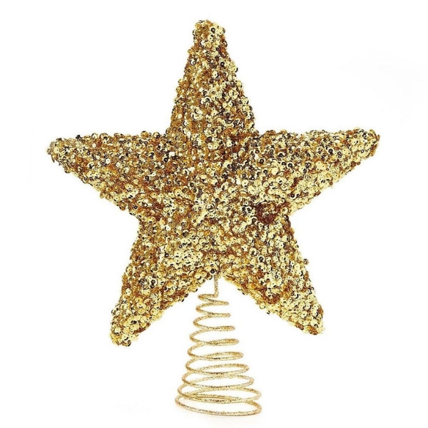 Christmas Tree Star Topper Comes in Two Glitter Colors Golden and Silver